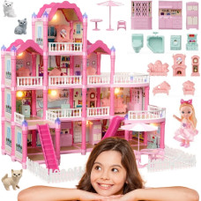 Woopie Domek dla Lalek Villa z Akcesoriami i Lalką Podświetlany 296el.