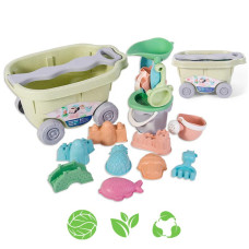 Woopie GREEN Sand Set with Trolley 13 pcs. BIODEGRADABLE ORGANIC MATERIAL