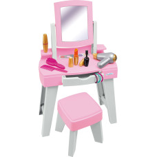 Ecoiffier Rozā tualetes galdiņš, krēsls, spogulis + aksesuāri, 11 gab.