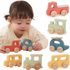 Viga Toys VIGA Zestaw Drewnianych Kolorowych Pojazdów 4szt. z Serii PolarB