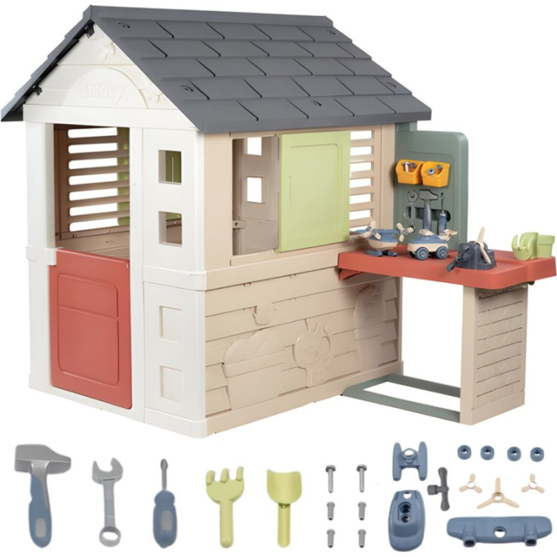 Smoby Domek z Warsztatem + 39 akcesoriów