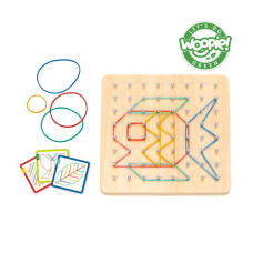 Woopie GREEN Geoplan on Rubber Bands Wooden Puzzle 69 pcs. FSC certified