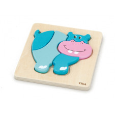 Viga Toys VIGA Baby pirmā koka puzle Hippopotamus