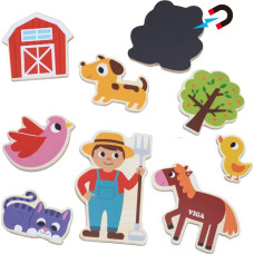 Viga Toys VIGA Magnetyczni Przyjaciele z Farmy 20 szt. Magnesów – Kreatywna Zabawa z Wiejskimi Zwierzątkami