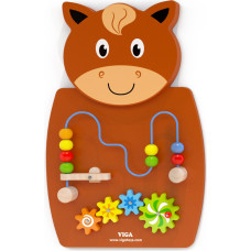 Viga Toys VIGA Wooden Manipulation Board Konik FSC Montessori sertifikāts