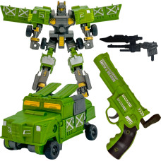 Woopie Zestaw 3w1 Robot Transformujący Pojazd Bojowy i Wyrzutnia na Strzałki Zielony