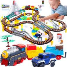 Woopie Electric Train 2in1 Race Track Train Viaduct Auto XXL 192 pcs.