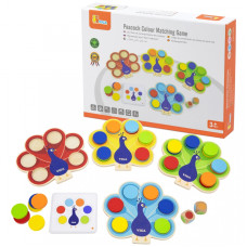 Viga Toys VIGA Деревянная игра «Сопоставь цвета» «Павлиний хвост Монтессори» + карты