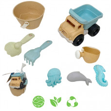 Woopie GREEN Sand Bucket Tipper Set 8 pcs. BIODEGRADABLE ORGANIC MATERIAL