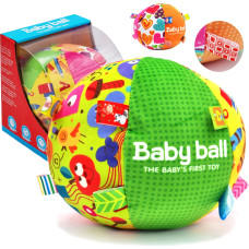 Woopie Мягкий сенсорный мяч BABY Mrs. Tag со вставками для малышей + звук