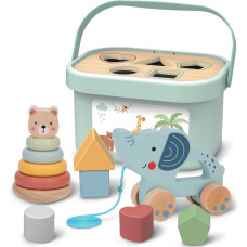 Woopie GREEN Sorter Box 3in1 Blocks Pyramid Elephant
