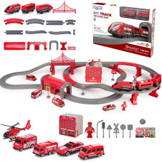 Woopie Electric Train Car Track Guard Helicopter Cars 92 el.