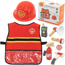 Viga Toys VIGA Komplekts Little Firefighter Vest + Koka aksesuāri 8gab.