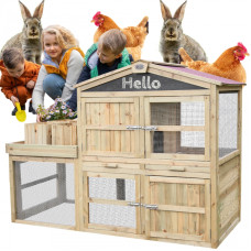Classic World EDU Animal House Cage Chicken Coop + Mini Dārzeņu dārzs