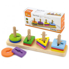 Viga Toys Koka klucīši ar Montessori formas šķirotāju