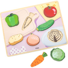 Viga Toys VIGA Wooden Puzzle Montessori 2in1 Vegetable Figurines