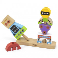 Viga Toys VIGA Pyramid Puzzle Robots + Patterns 8 pcs.