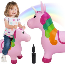 Woopie Skoczek Gumowy do Skakania Jednorożec Różowy + Pompka