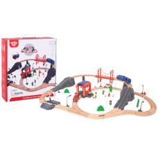Tooky Toy Koka vilcienu ugunsdzēsēju depo ātrā palīdzība 70 gab.