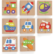 Viga Toys Viga Wooden puzzle, magnetic puzzle - vehicles, FSC certificate