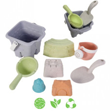 Woopie GREEN Sand Bucket Tower Set 8 pcs. BIODEGRADABLE ORGANIC MATERIAL