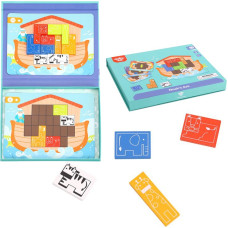 Tooky Toy Magnētiskā Puzle Montessori Loģiskā Puzle Tetris Noasa šķirsts 26 gab.