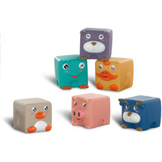 Woopie BABY Сенсорные кубики-головоломки со звуками животных 12 шт.