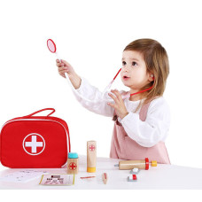 Tooky Toy Wooden Little Doctor Set in a Suitcase with Accessories