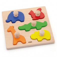 Viga Toys Viga Wooden Puzzle with Pins Animals