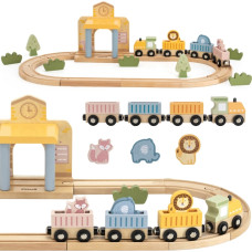 Viga Toys Деревянный набор поездов Viga PolarB 30 предметов.