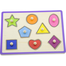 Viga Toys VIGA Wooden Colorful Puzzle With Pins Shapes