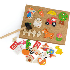 Viga Toys Wooden Nailer Farm Cork Montessori Board