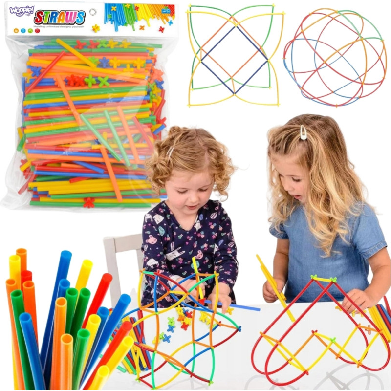 Woopie Klocki Konstrukcyjne Kolorowe Słomki 500 el.