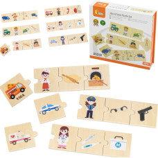 Viga Toys VIGA komplekts koka finierzāģu puzles atbilst profesijām ar rīkiem