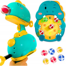 Woopie Darts Game Gun Dinosaur Balls Turnips Shield Points Shooting