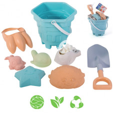 Woopie GREEN Sand Bucket Set 8 pcs. BIODEGRADABLE ORGANIC MATERIAL