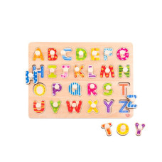 Tooky Toy Puzle Montesori mīkla ar alfabēta tapām