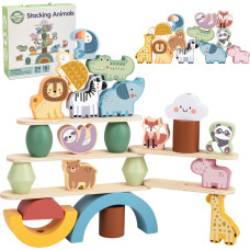 Woopie GREEN Wooden Animals Stack Puzzle FSC