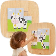 Viga Toys VIGA Drewniana Tablica Manipulacyjna Sensoryczna Układanka Obrazkowa