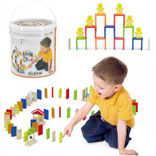 Viga Toys Viga Set of Wooden Blocks Domino Farm Game 116 Elements