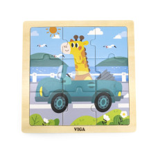 Viga Toys VIGA Handy Деревянный пазл Жираф в машине, 9 деталей