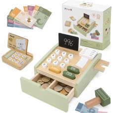Viga Toys VIGA PolarB Wooden Cash Register Green