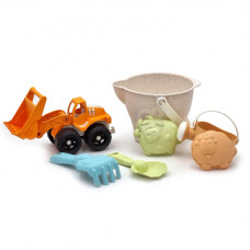 Woopie GREEN Sand Bucket Set 7 pcs. BIODEGRADABLE ORGANIC MATERIAL