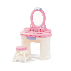 Step2 Туалетный столик для девочки с зеркалом и подсветкой, бело-розовый