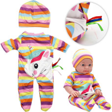 Woopie Doll clothes set, romper, unicorn bodysuit, hat, 43-46 cm