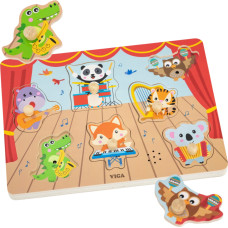 Viga Toys VIGA Sound Puzzle Match Музыкальные животные