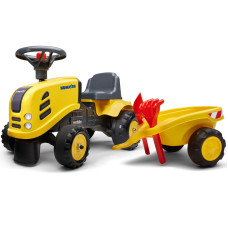 Falk Baby Komatsu dzeltenais traktors ar piekabi + piederumiem. no 1 gada