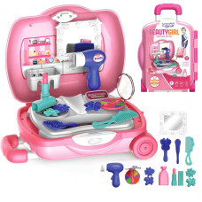 Woopie Portable Dressing Table for Girls 2in1 Beauty Salon Suitcase 17 pcs.