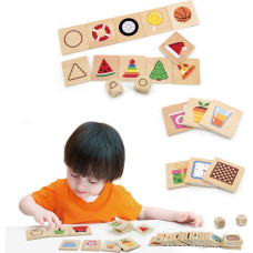 Viga Toys VIGA Educational Game Wooden Puzzle Match Shapes 37 pcs.