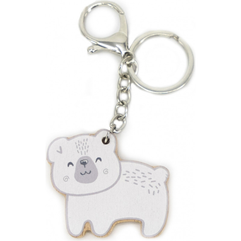 Viga Toys Viga PolarB Wooden Keychain White Teddy Bear Keychain